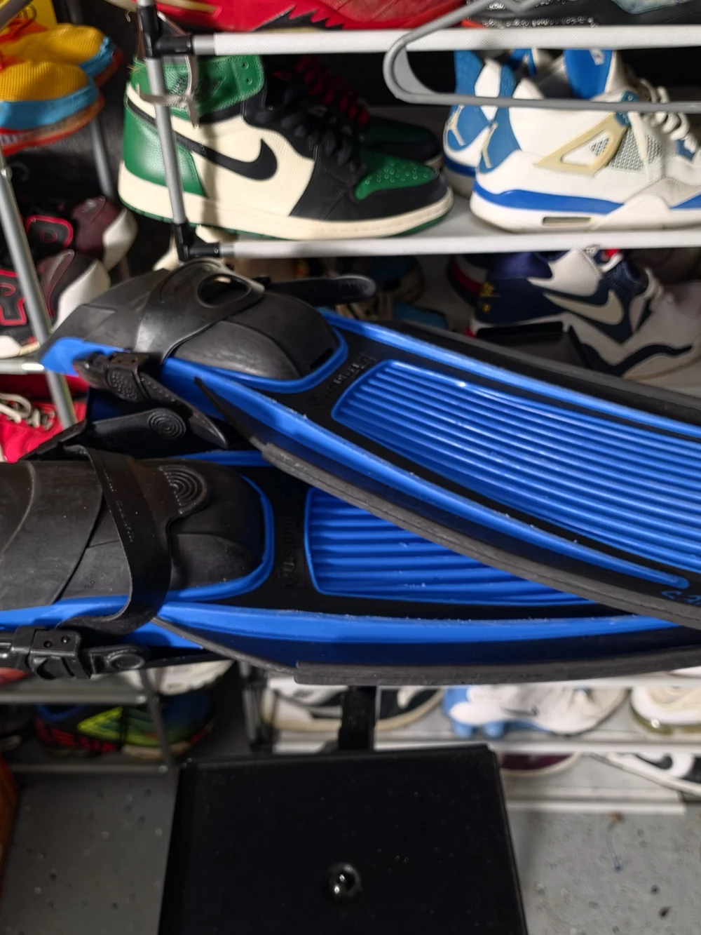 🔥 Men's Blue Adjustable Strap Swim Fins Medium